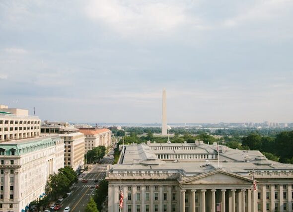 Washington DC skyline with the Washington Monument