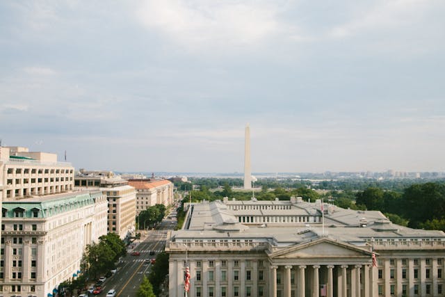 Washington DC skyline with the Washington Monument